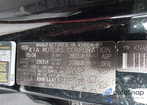 2015 Kia Forte Ex z USA, uszkodzony, nr VIN KNAFX4A87F5270269